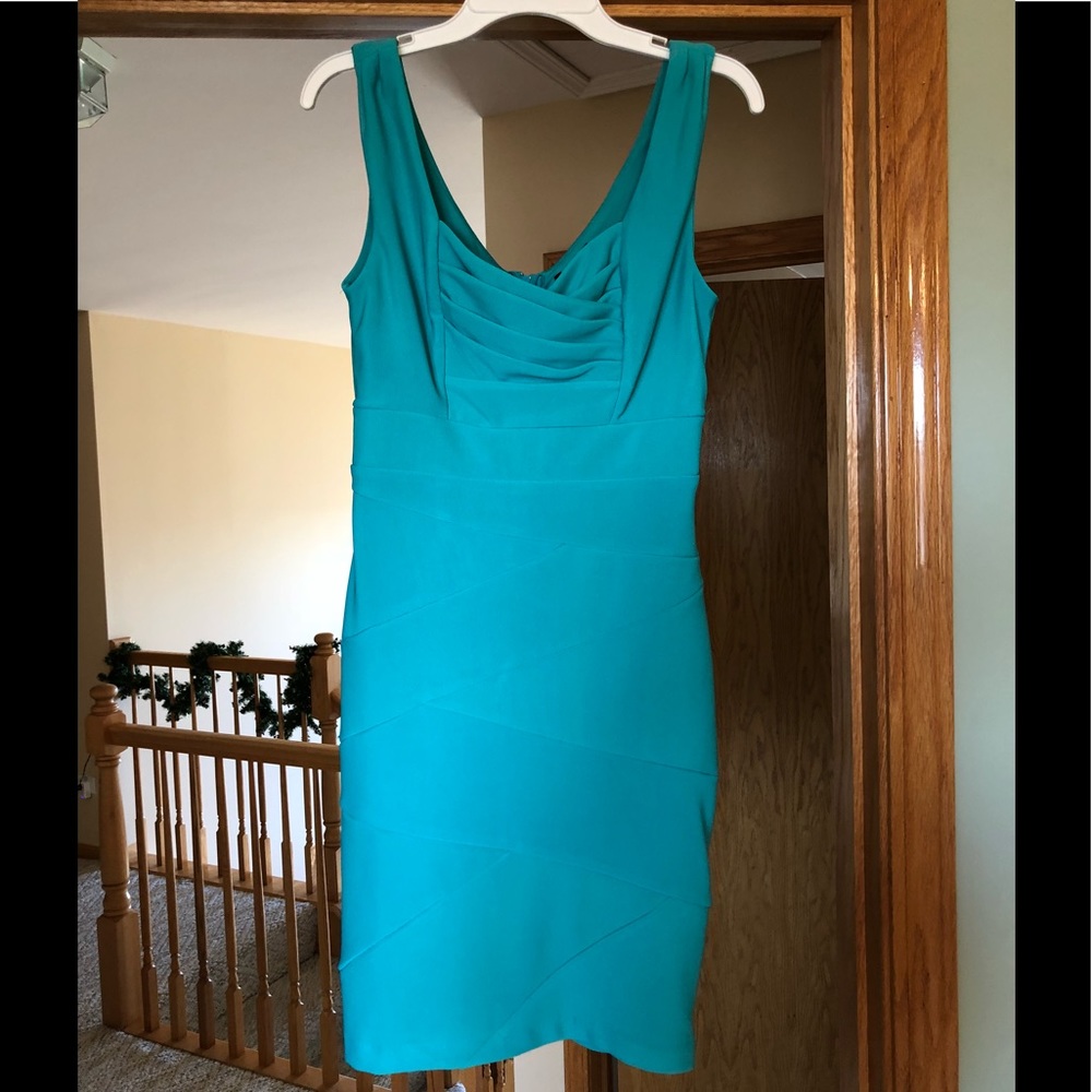 Turquoise Form Fitting Dress